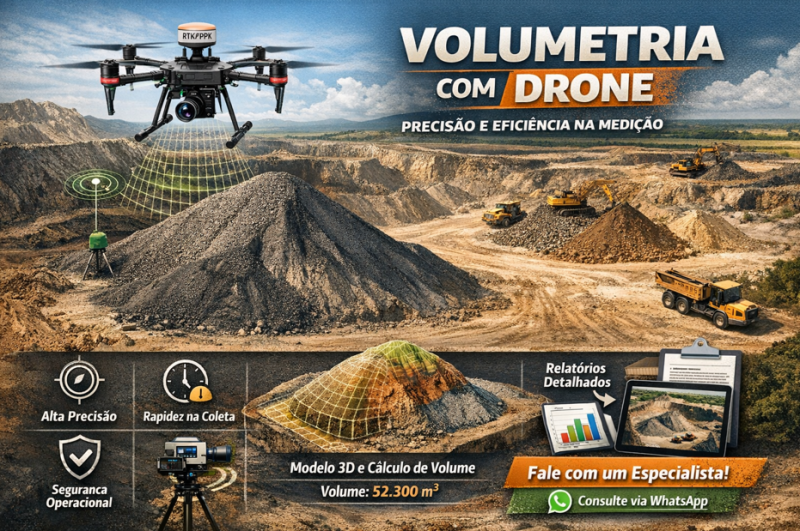 Volumetria com drone: precisão e eficiência na medição